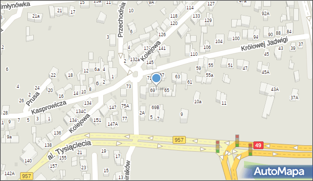 Nowy Targ, Królowej Jadwigi, 69a, mapa Nowego Targu