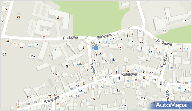 Nowy Targ, Krótka, 3, mapa Nowego Targu