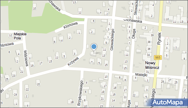 Nowy Wiśnicz, Krzywa, 10, mapa Nowy Wiśnicz
