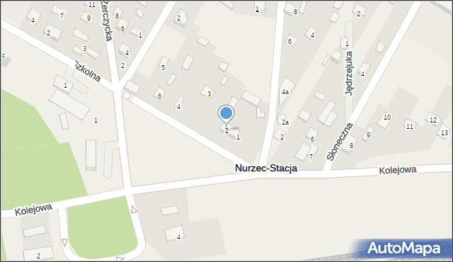Nurzec-Stacja, Krótka, 2, mapa Nurzec-Stacja