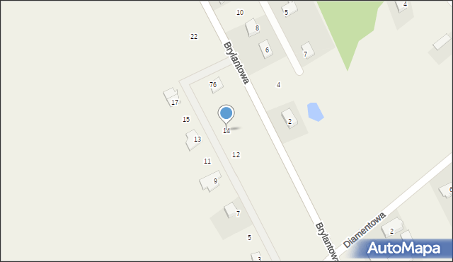 Nużewo, Kryształowa, 14, mapa Nużewo