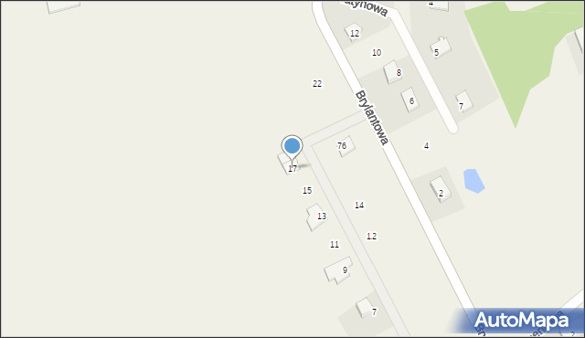 Nużewo, Kryształowa, 17, mapa Nużewo