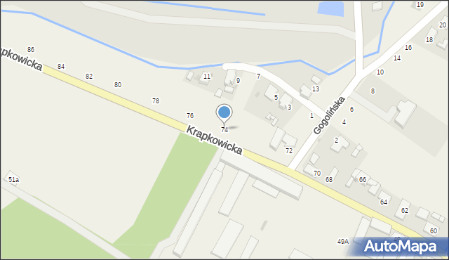 Obrowiec, Krapkowicka, 74, mapa Obrowiec