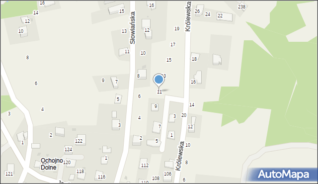 Ochojno, Królewska, 11, mapa Ochojno