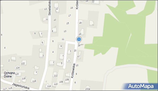 Ochojno, Królewska, 14, mapa Ochojno