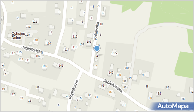Ochojno, Królewska, 4, mapa Ochojno