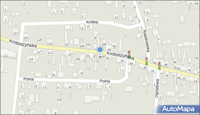 Odolanów, Krotoszyńska, 95, mapa Odolanów