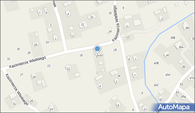 Odrzykoń, Króla Kazimierza Wielkiego, 17, mapa Odrzykoń