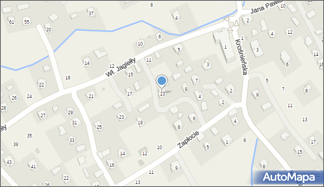 Odrzykoń, Króla Władysława Jagiełły, 13, mapa Odrzykoń