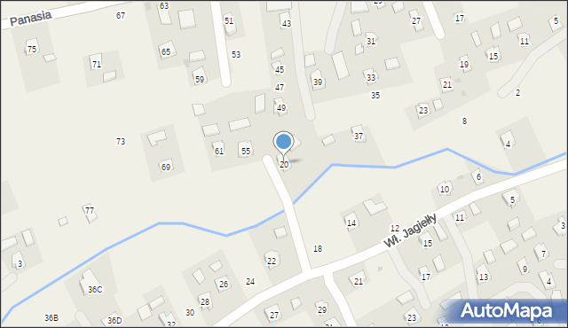 Odrzykoń, Króla Władysława Jagiełły, 20, mapa Odrzykoń