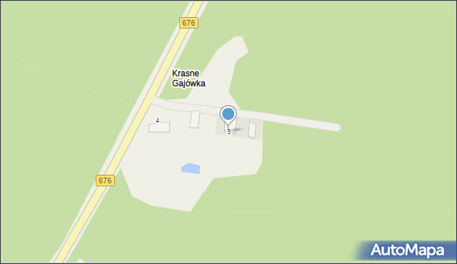 Ogrodniczki, Krasne, 3, mapa Ogrodniczki