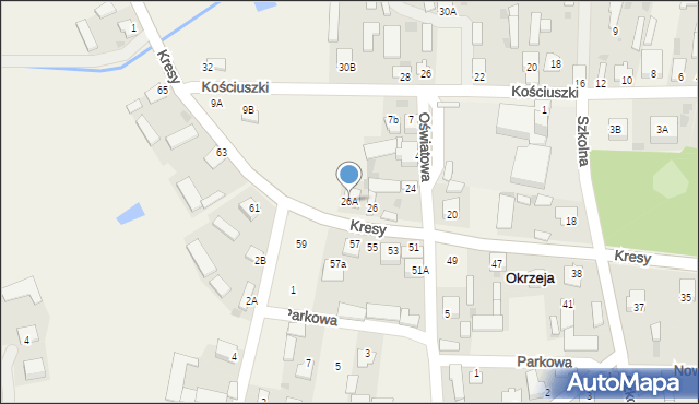 Okrzeja, Kresy Antoniego, ks., 26A, mapa Okrzeja