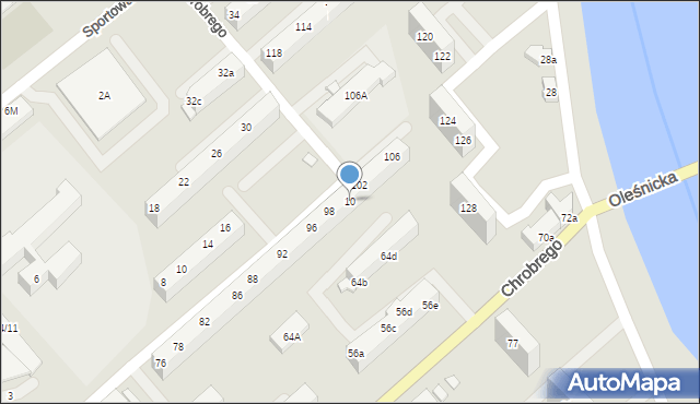 Oława, Króla Bolesława Chrobrego, 10, mapa Oława