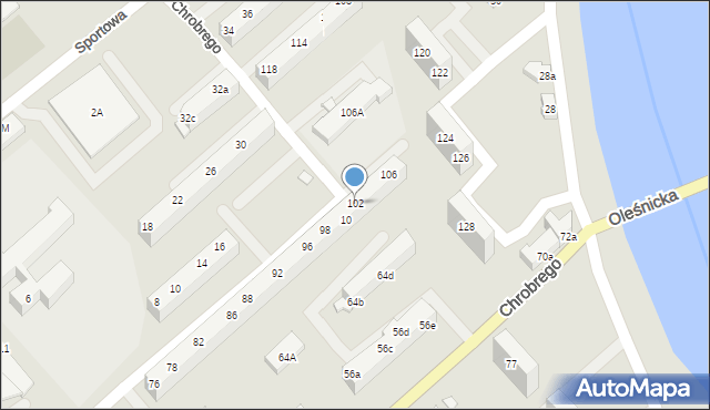 Oława, Króla Bolesława Chrobrego, 102, mapa Oława