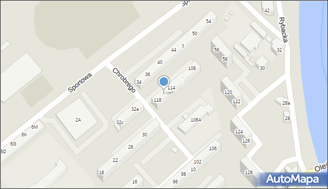 Oława, Króla Bolesława Chrobrego, 116, mapa Oława