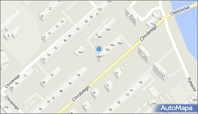 Oława, Króla Bolesława Chrobrego, 56a, mapa Oława