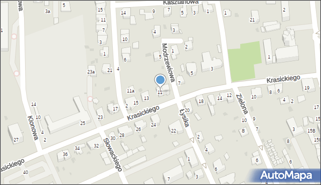 Olesno, Krasickiego Ignacego, bp., 11, mapa Olesno
