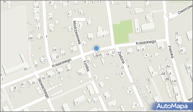 Olesno, Krasickiego Ignacego, bp., 18, mapa Olesno