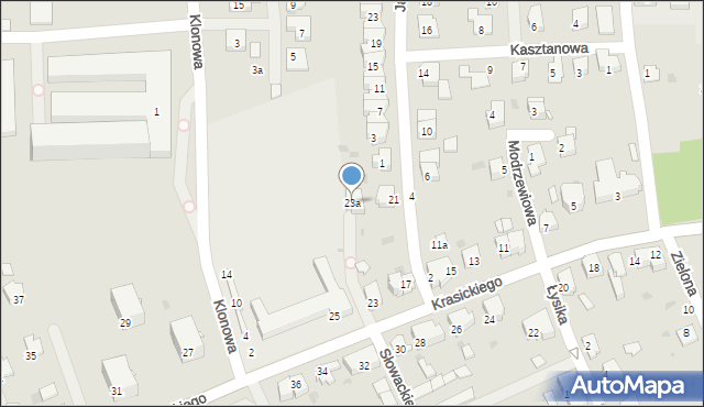 Olesno, Krasickiego Ignacego, bp., 23a, mapa Olesno