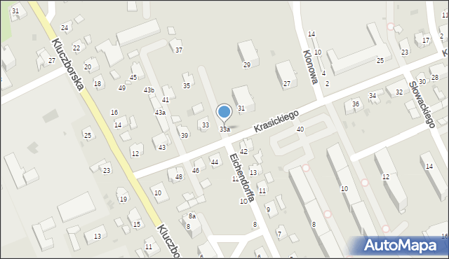 Olesno, Krasickiego Ignacego, bp., 33a, mapa Olesno