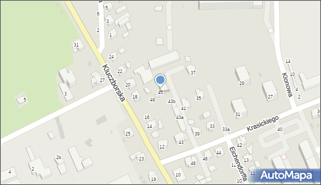 Olesno, Krasickiego Ignacego, bp., 45, mapa Olesno