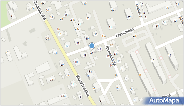 Olesno, Krasickiego Ignacego, bp., 46, mapa Olesno
