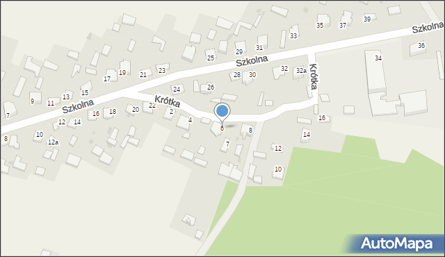 Oleszno, Krótka, 6, mapa Oleszno