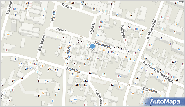 Olkusz, Krakowska, 2a, mapa Olkusz