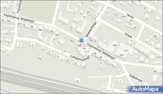 Olkusz, Króla Kazimierza Wielkiego, 64A, mapa Olkusz