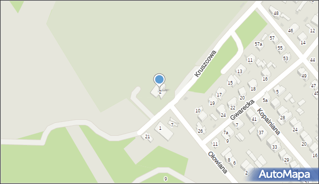 Olkusz, Kruszcowa, 2, mapa Olkusz