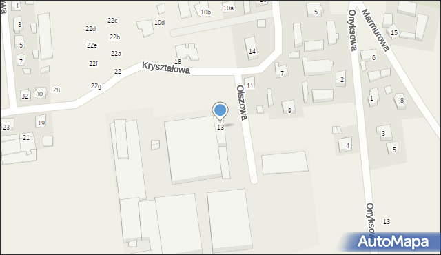 Olszowa, Kryształowa, 13, mapa Olszowa