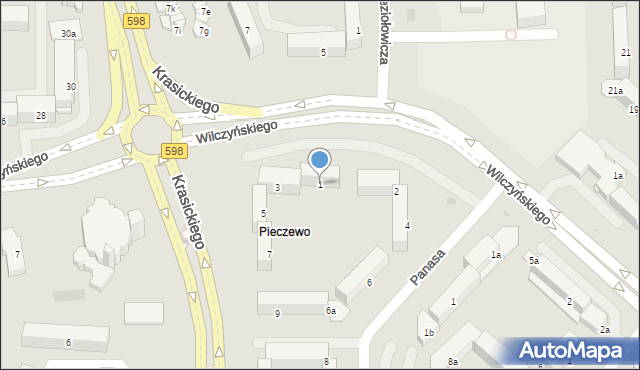 Olsztyn, Krasickiego Ignacego, bp., 1, mapa Olsztyna