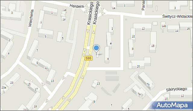 Olsztyn, Krasickiego Ignacego, bp., 11a, mapa Olsztyna