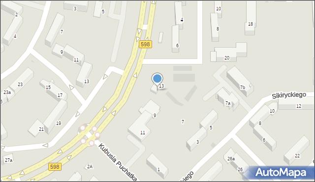 Olsztyn, Krasickiego Ignacego, bp., 15, mapa Olsztyna
