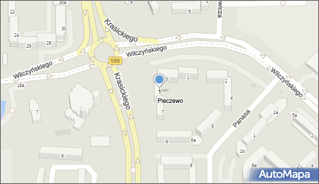 Olsztyn, Krasickiego Ignacego, bp., 5, mapa Olsztyna