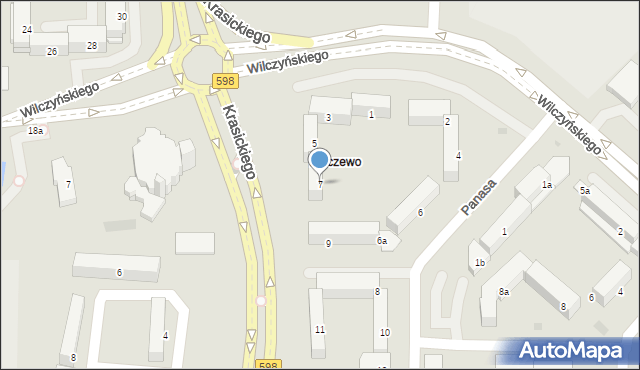 Olsztyn, Krasickiego Ignacego, bp., 7, mapa Olsztyna