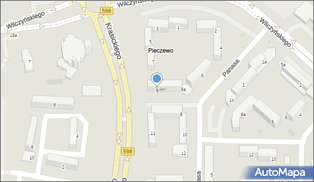 Olsztyn, Krasickiego Ignacego, bp., 9, mapa Olsztyna