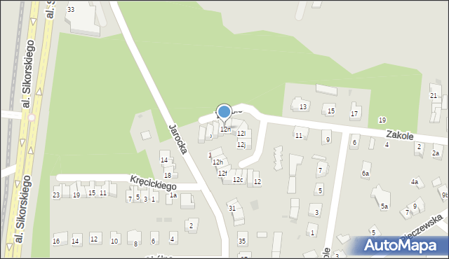 Olsztyn, Kręcickiego Franciszka, 12n, mapa Olsztyna