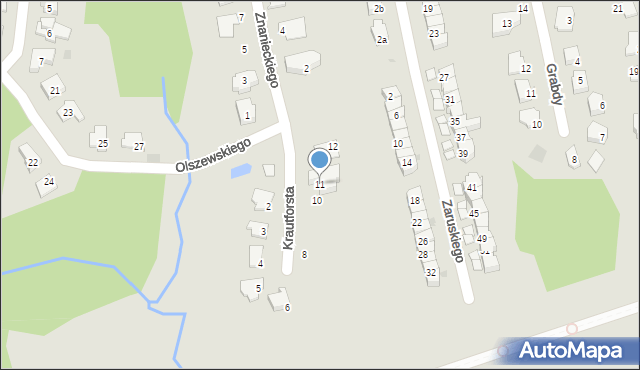 Olsztyn, Krautforsta Wiesława, prof., 11, mapa Olsztyna