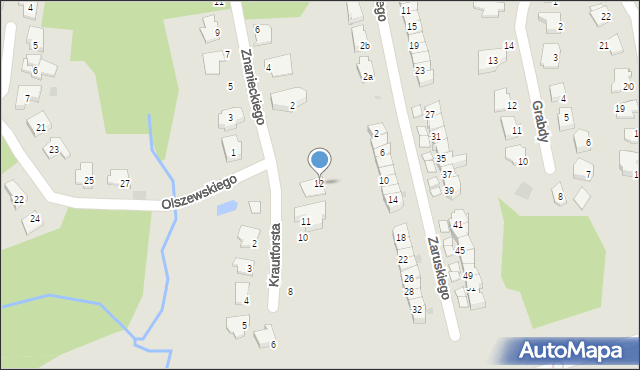 Olsztyn, Krautforsta Wiesława, prof., 12, mapa Olsztyna