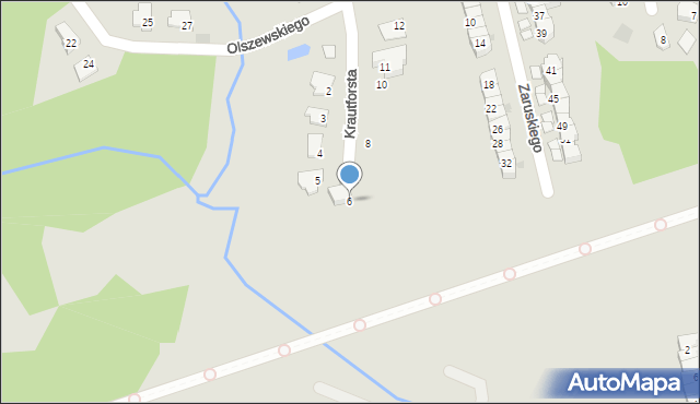 Olsztyn, Krautforsta Wiesława, prof., 6, mapa Olsztyna