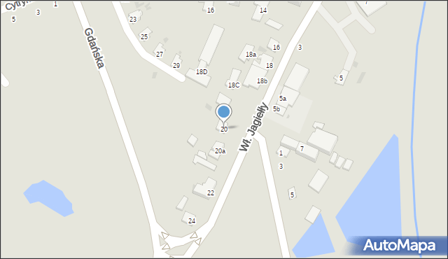 Olsztynek, Króla Władysława Jagiełły, 20, mapa Olsztynek