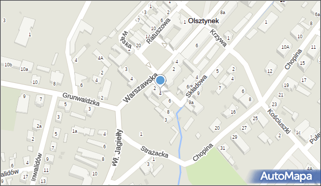 Olsztynek, Krótka, 4, mapa Olsztynek