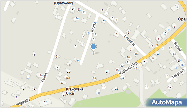 Opatowiec, Krótka, 7, mapa Opatowiec
