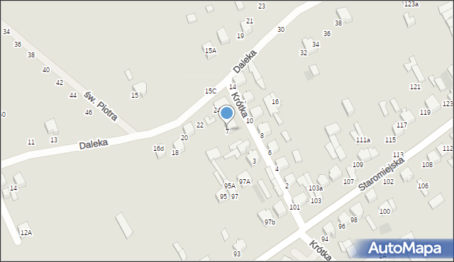 Opoczno, Krótka, 7, mapa Opoczno