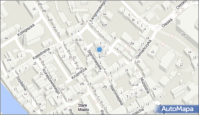 Opole, Krupnicza, 4, mapa Opola