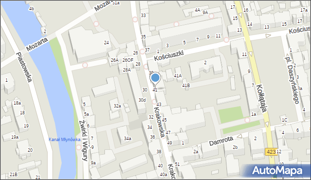Opole, Krakowska, 41, mapa Opola