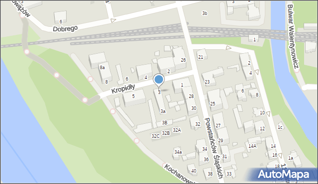 Opole, Kropidły Jana, 3, mapa Opola