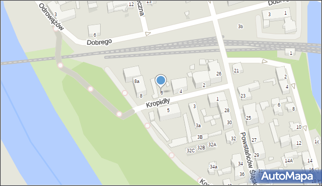 Opole, Kropidły Jana, 6, mapa Opola