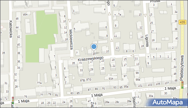 Opole, Kraszewskiego Józefa Ignacego, 10, mapa Opola